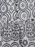 Floral Embroidered V-Neck Belted Sleeveless A-Line Midi Dress