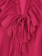 Youthful Looking Dress Lace-Up Tassels Loose Fitting Short Stitching