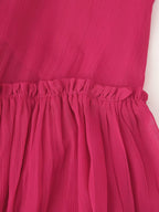 Youthful Looking Dress Lace-Up Tassels Loose Fitting Short Stitching
