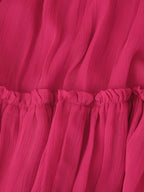 Youthful Looking Dress Lace-Up Tassels Loose Fitting Short Stitching