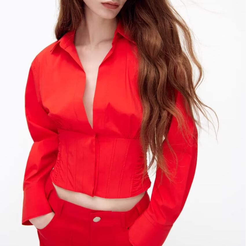 Women's Poplin Short Shirt