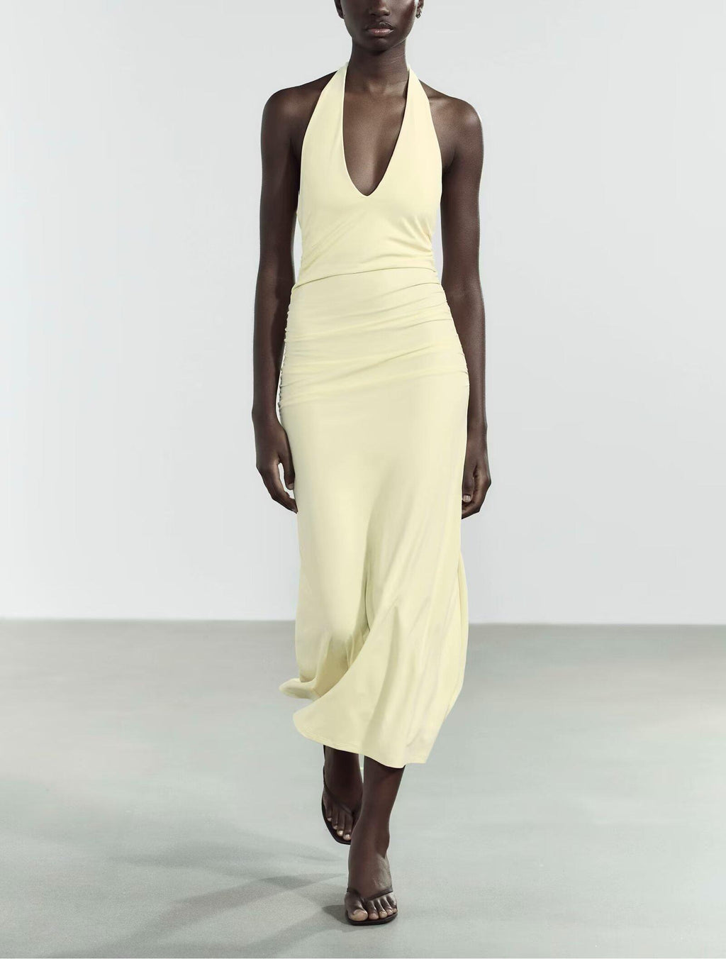 Bare Back Hanging Collar Dress
