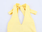 Bare Back Hanging Collar Dress