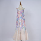 Lady Sweet Bow Tie Strap Sleeveless Halter Dress In Midi