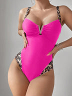 Printing Halter One-piece Swimwear