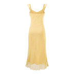 Women's V-Neck Floral Tie Ruffle Ruched Flutter-Sleeve Bodycon Midi Dress