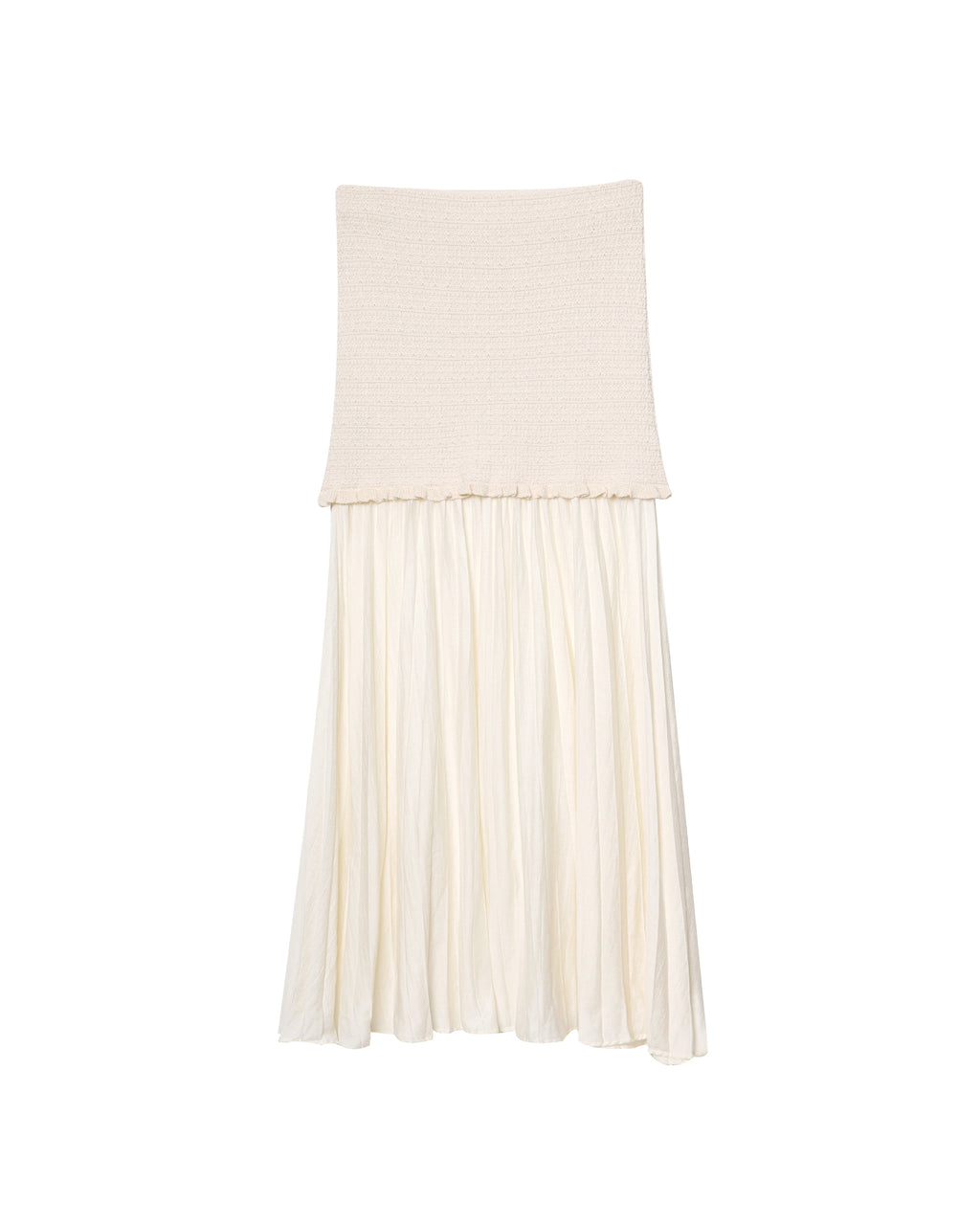 Women's Knit Pleated Top and Skirt Two-Piece Set
