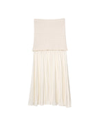 Women's Knit Pleated Top and Skirt Two-Piece Set