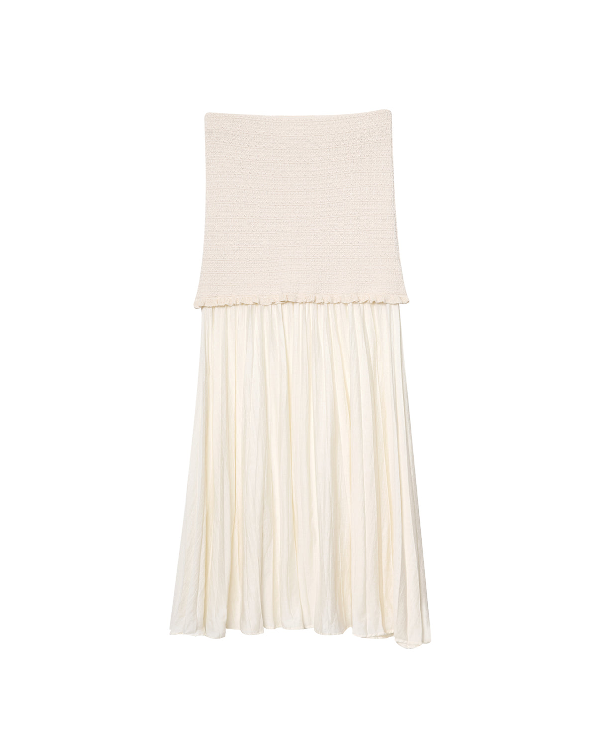 Women's Knit Pleated Top and Skirt Two-Piece Set