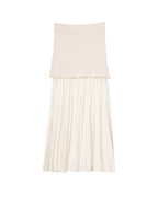 Women's Knit Pleated Top and Skirt Two-Piece Set