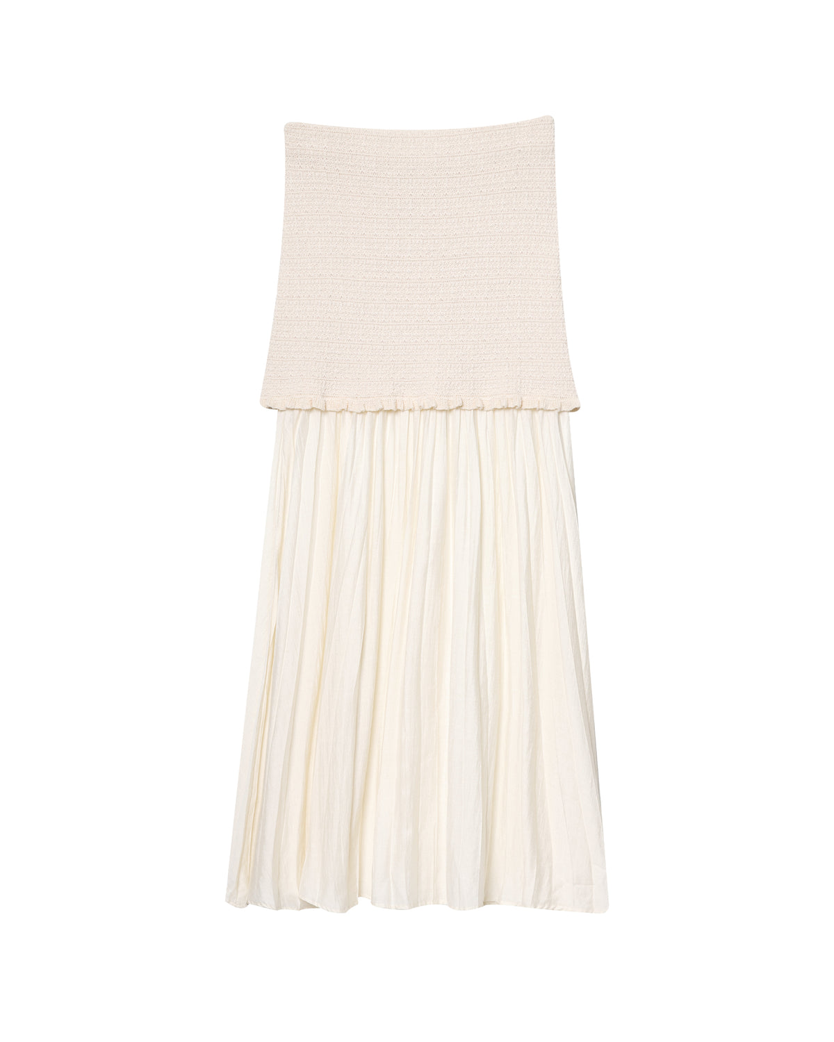 Women's Knit Pleated Top and Skirt Two-Piece Set