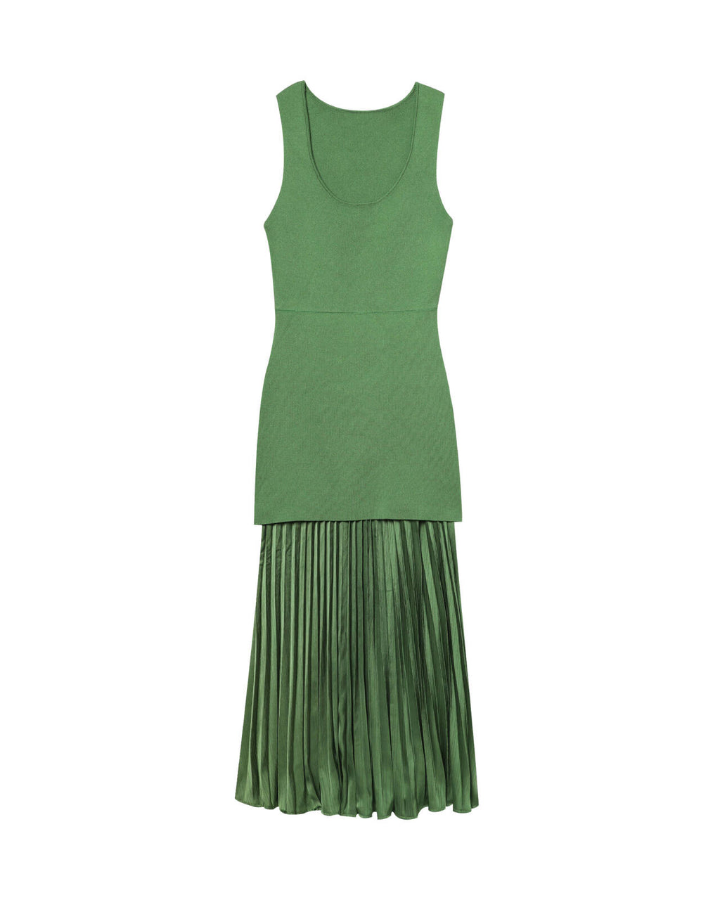 Women Sleeveless Knitted Small Pleated Stitching Dress