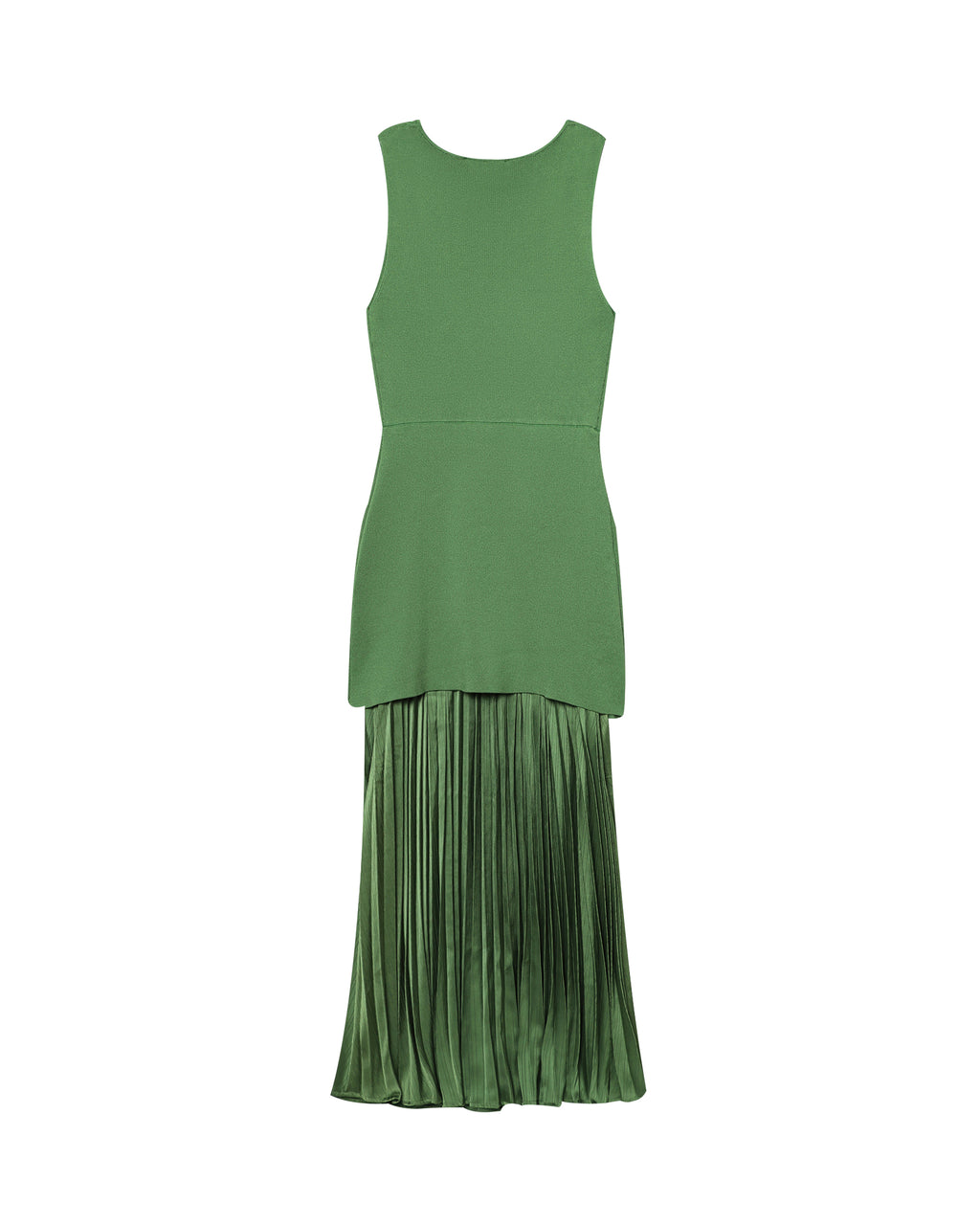 Women Sleeveless Knitted Small Pleated Stitching Dress