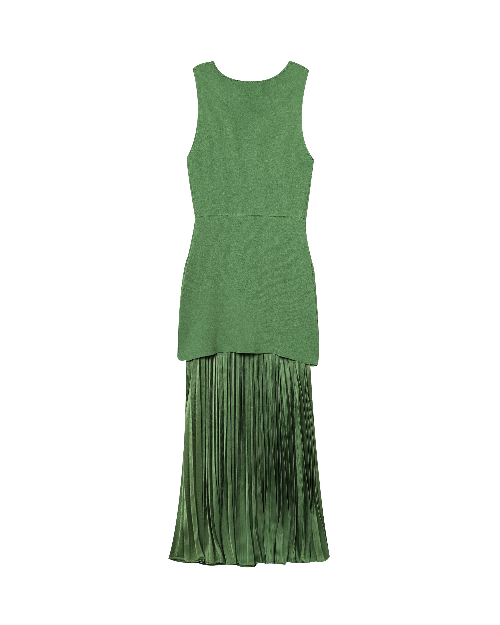 Women Sleeveless Knitted Small Pleated Stitching Dress