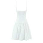 Women's Spaghetti-Strap Embroidered Ruched A-Line Mini Dress