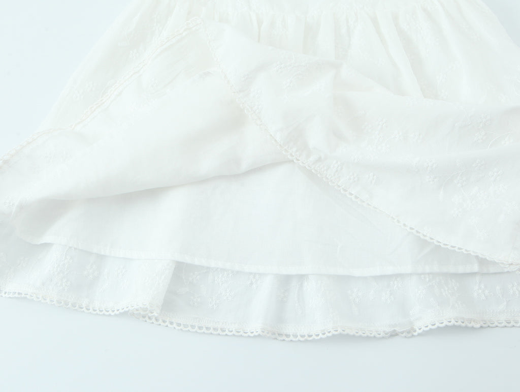 Women's Spaghetti-Strap Embroidered Ruched A-Line Mini Dress