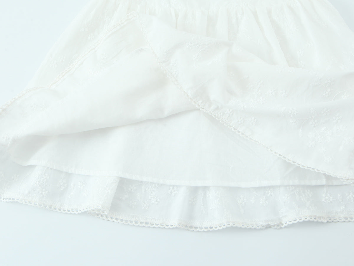 Women's Spaghetti-Strap Embroidered Ruched A-Line Mini Dress