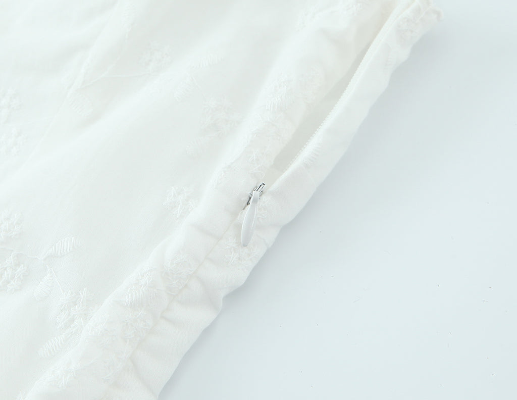 Women's Spaghetti-Strap Embroidered Ruched A-Line Mini Dress