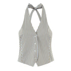 Women Spring Clothing Hanging Collar Vest Top Trousers Sets