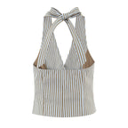 Women Spring Clothing Hanging Collar Vest Top Trousers Sets