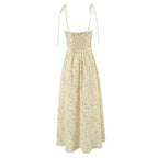 Women Sexy Backless Hip Women Bow Floral Strap Dress