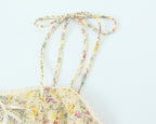 Women Sexy Backless Hip Women Bow Floral Strap Dress