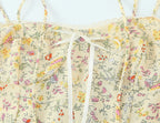 Women Sexy Backless Hip Women Bow Floral Strap Dress