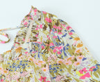 Floral Square-Neck Backless Dress