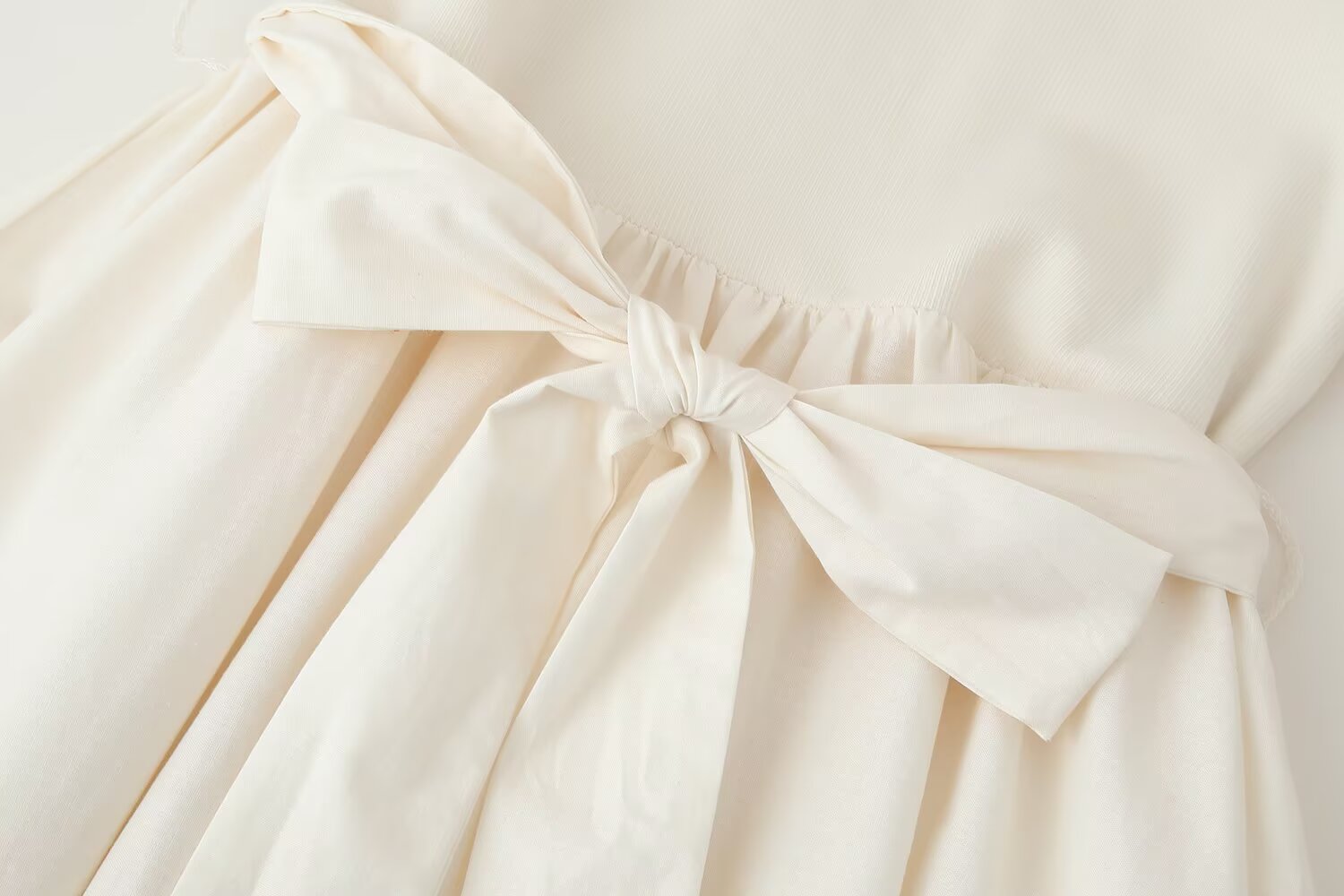Crew-Neck Belted Ruffle A-Line Midi Dress