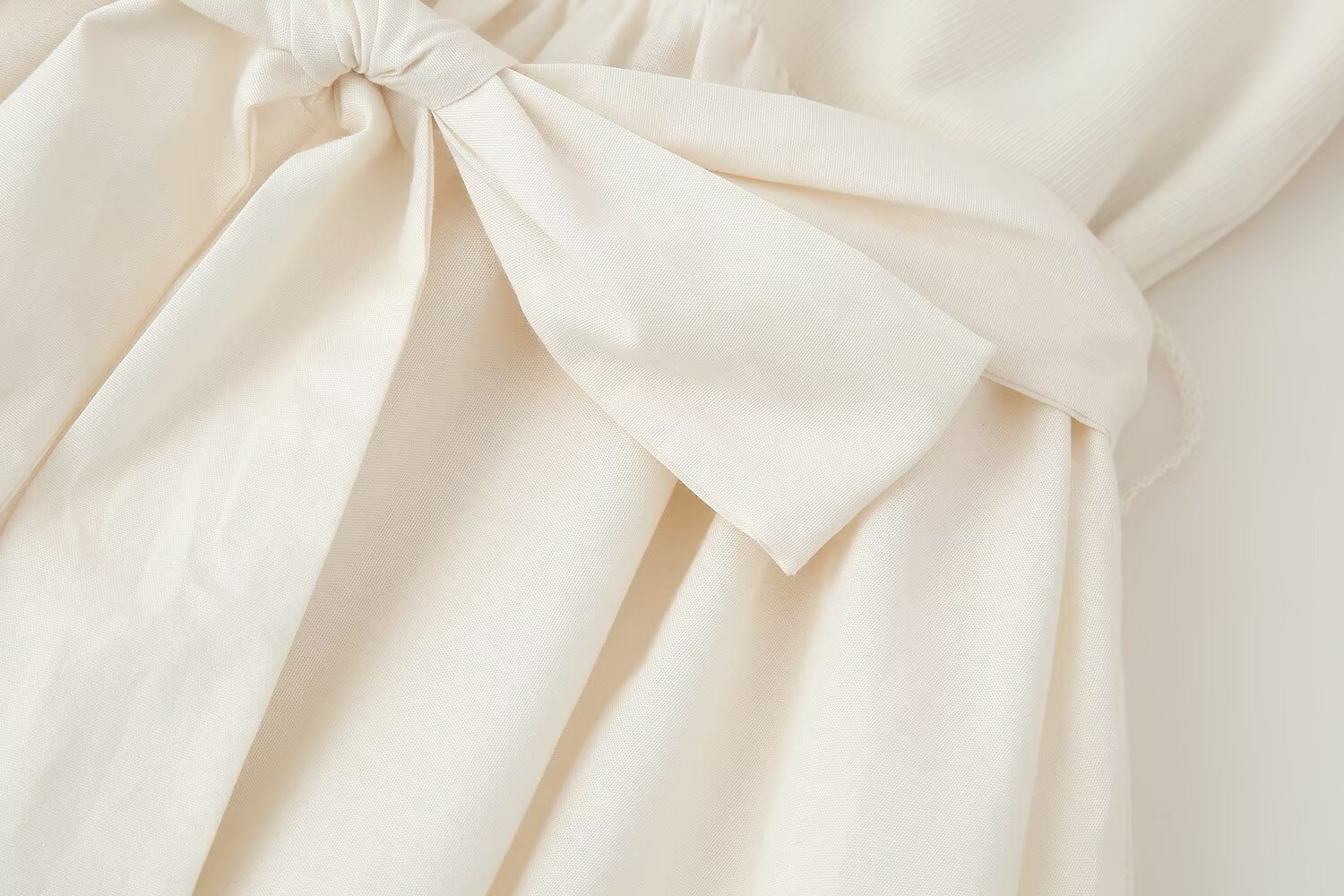 Crew-Neck Belted Ruffle A-Line Midi Dress
