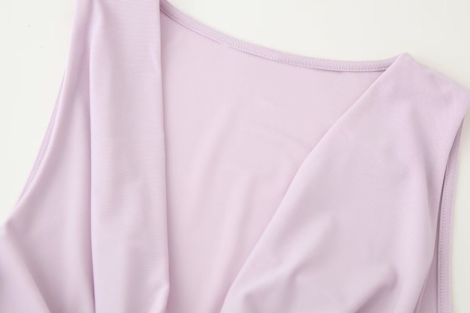 Pleated Draped Collar Sleeveless Top