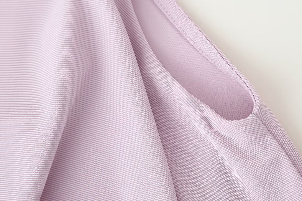 Pleated Draped Collar Sleeveless Top