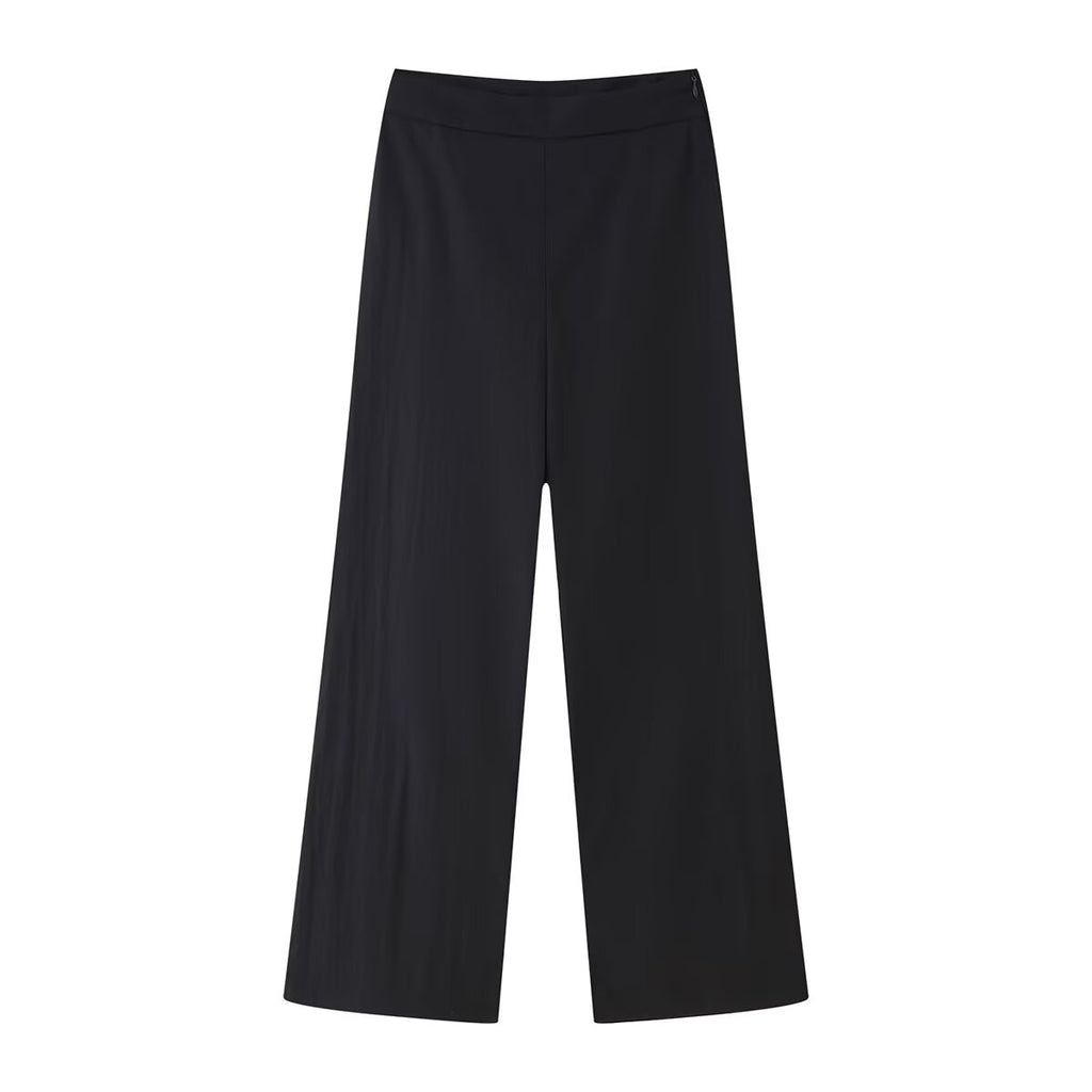 Women's Lace Up Solid Color Long Sleeve Trousers Set