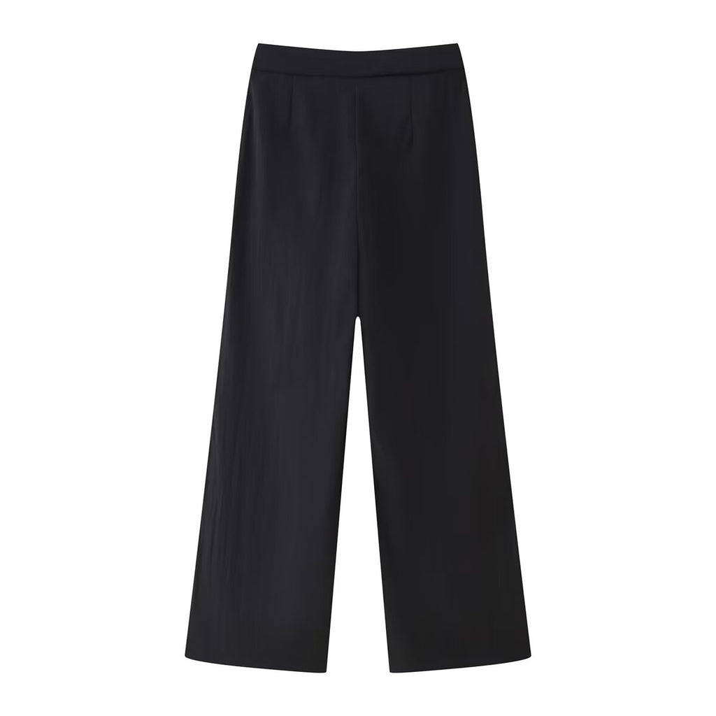 Women's Lace Up Solid Color Long Sleeve Trousers Set