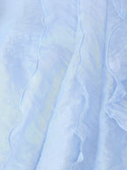 Women's Button Detail Ruffle V-Neck Top