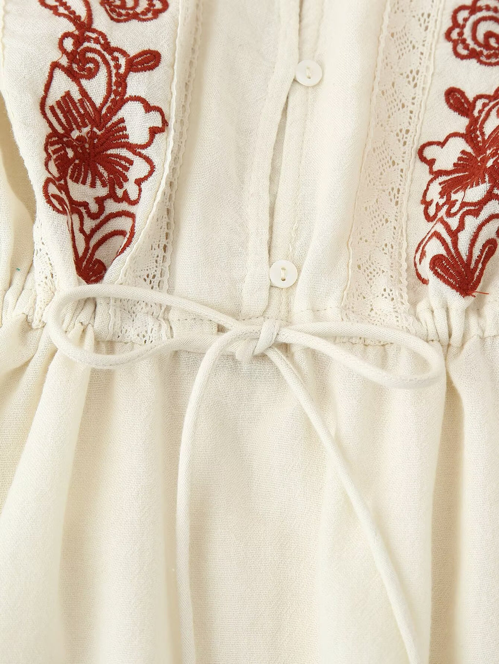 Women's Lace Embroidered Pullover Round Neck Long Sleeves Shirt