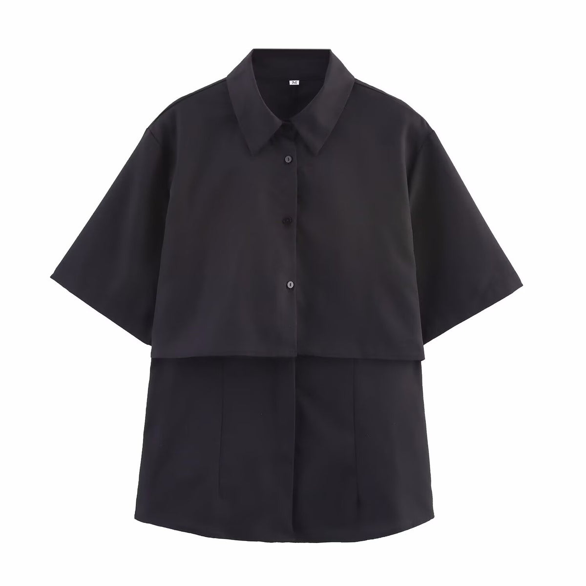 Women's Womenswear Spring High Class Elegant Short Sleeve Double Layer Shirt Top