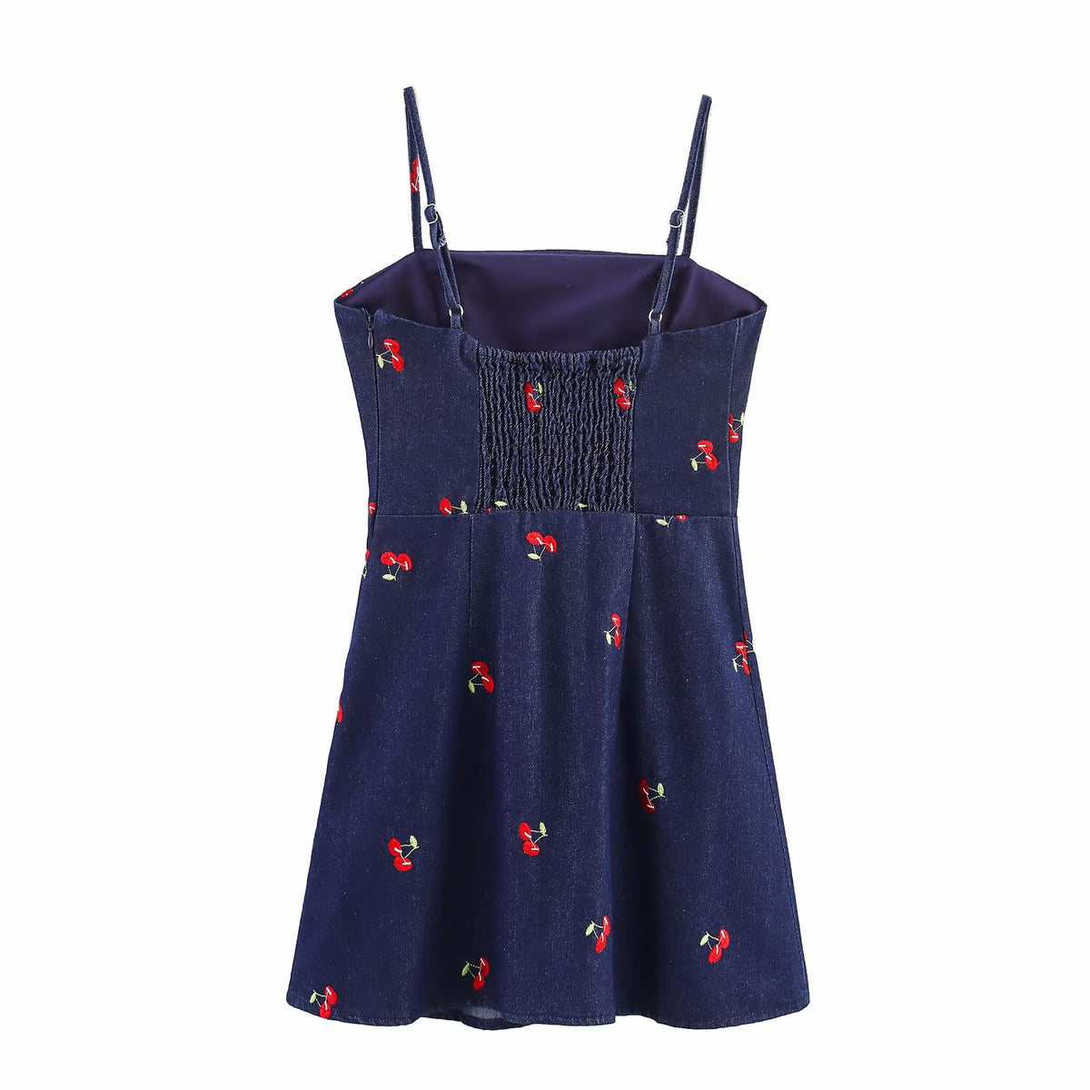 Washed Denim Suspender Shorts
