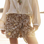 Summer Embroidered Bow Tie Culottes Skirt