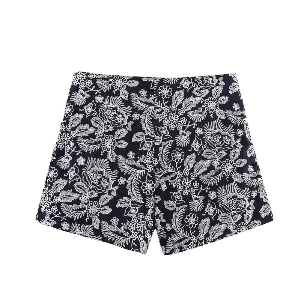 Summer Embroidered Bow Tie Culottes Skirt