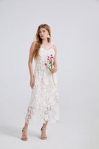 Embroidered Lace Sleeveless Maxi Dress