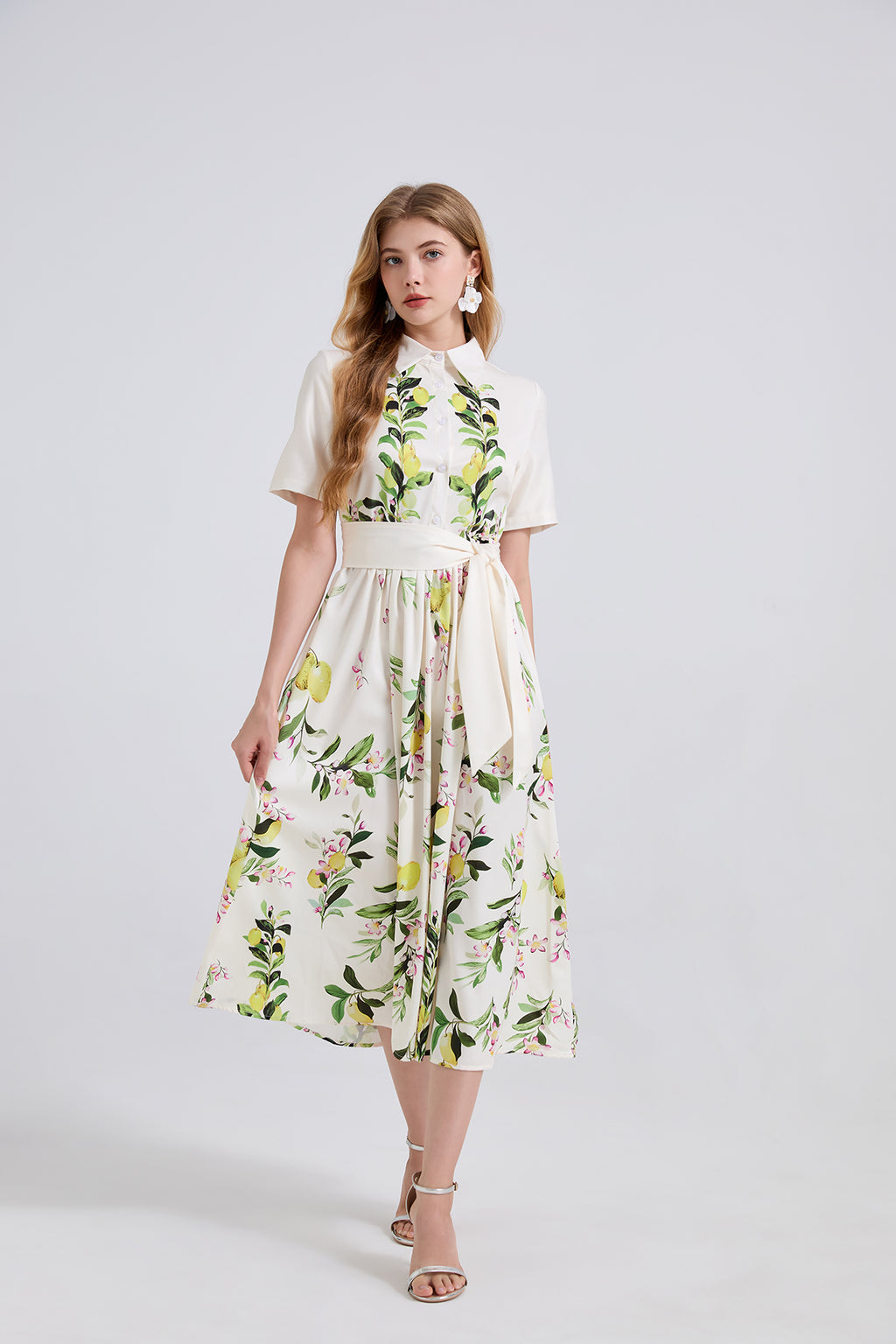 Women's 's Leaf Print A-Line Dress