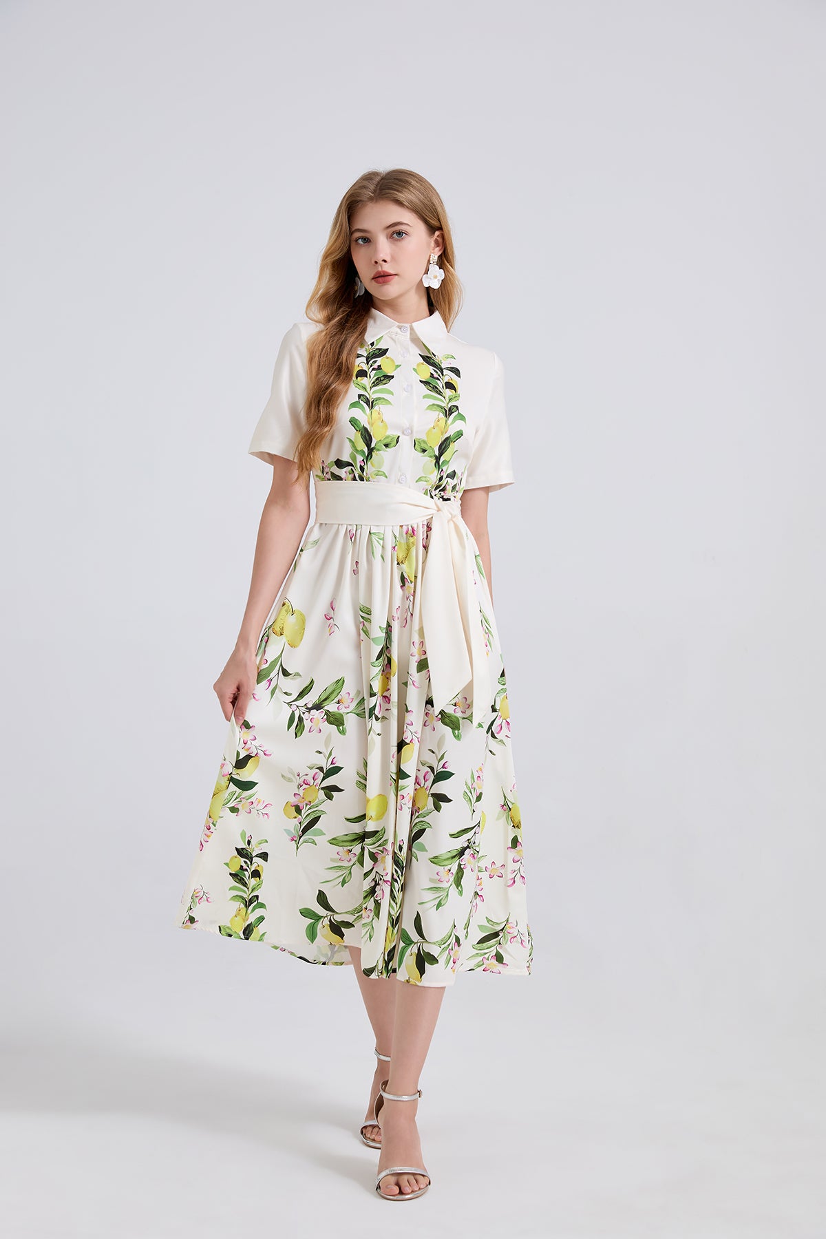 Women's 's Leaf Print A-Line Dress