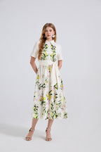 Women's 's Leaf Print A-Line Dress