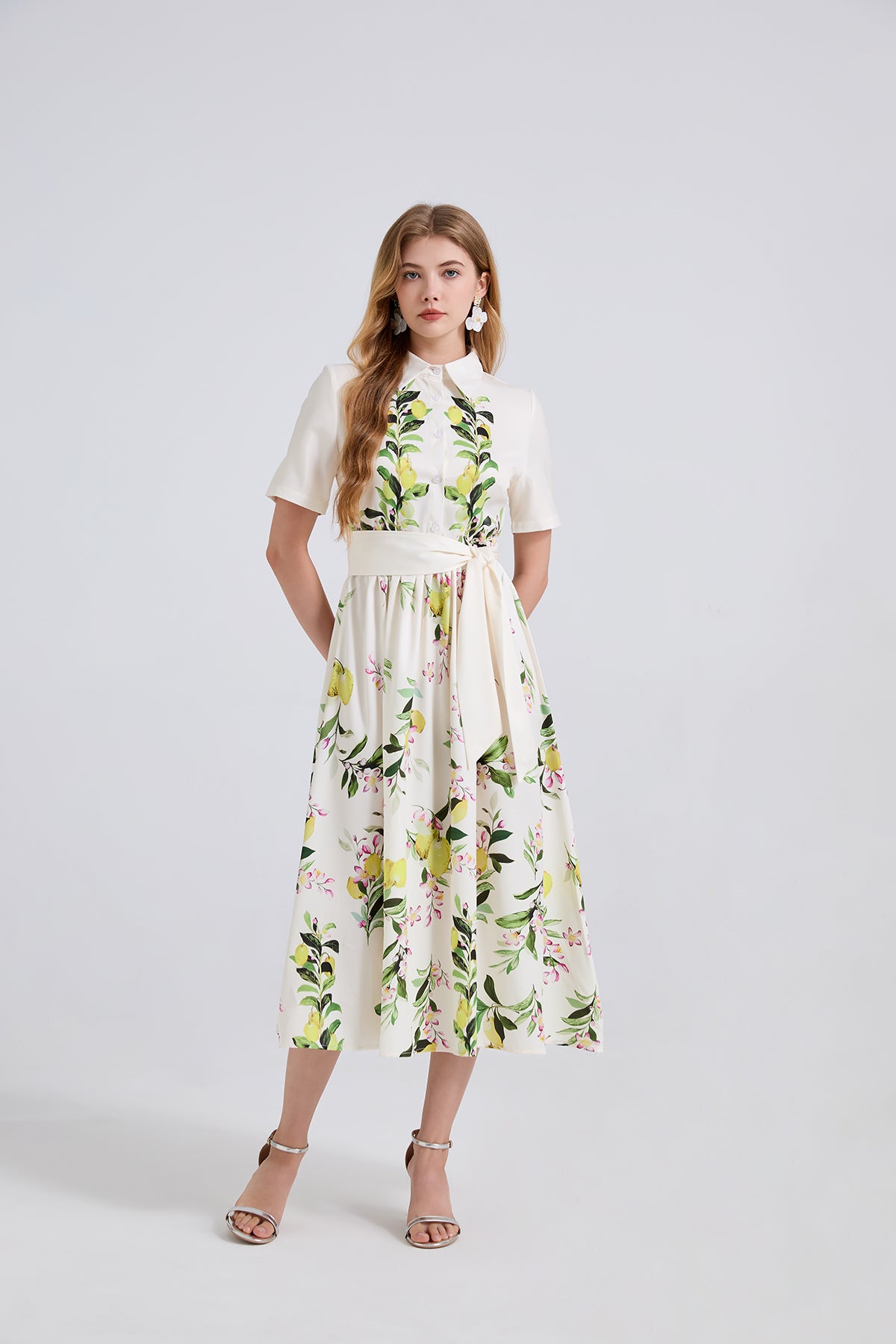 Women's 's Leaf Print A-Line Dress