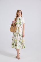Women's 's Leaf Print A-Line Dress