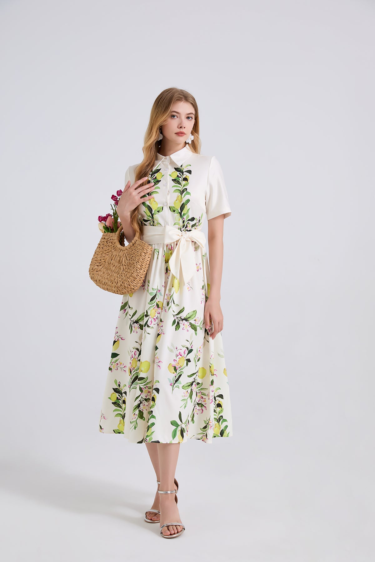 Women's 's Leaf Print A-Line Dress