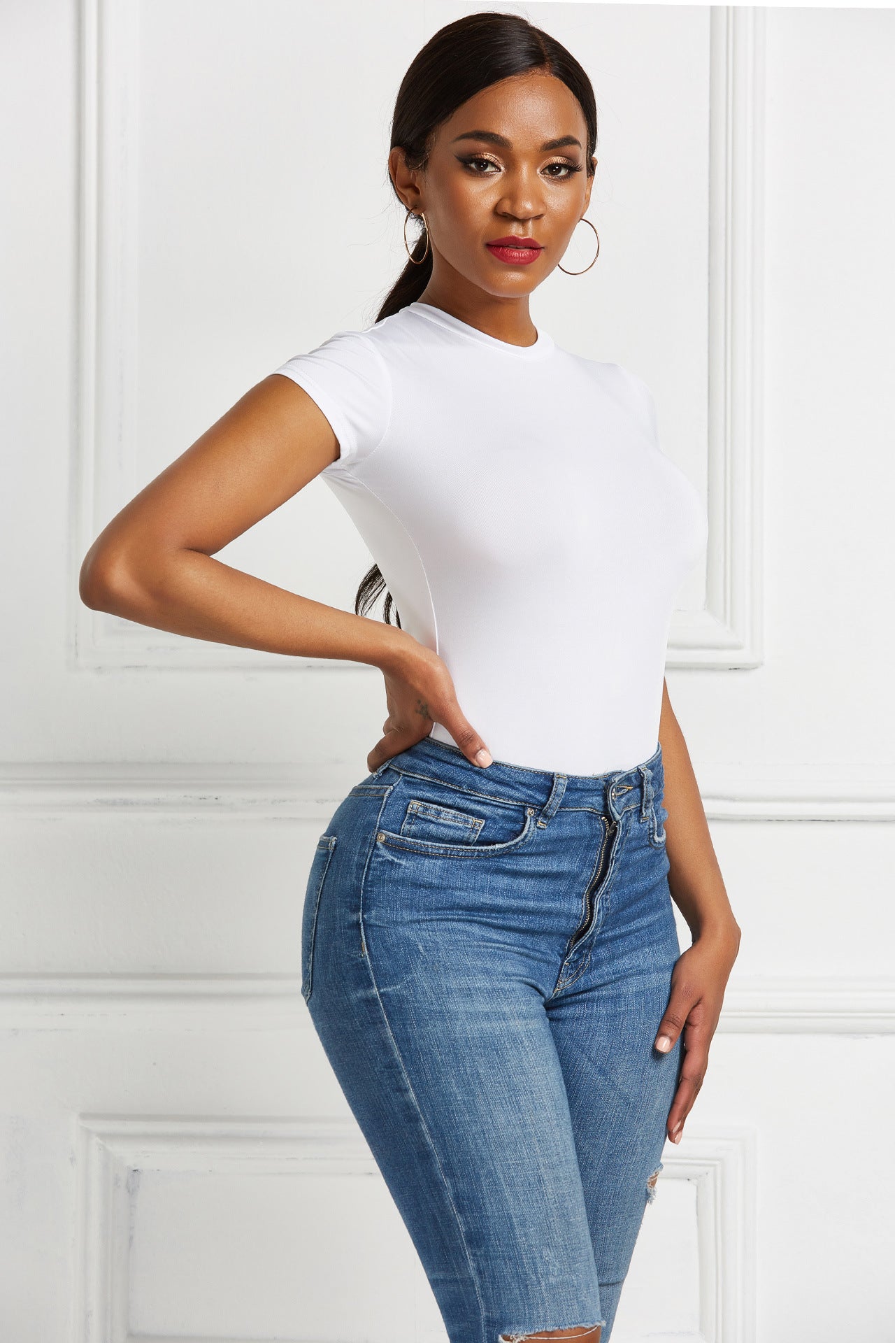 Solid Color Fitted Base Layer Top