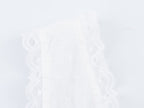 Women's Bow Detail Tulle V-Neck Crop Top
