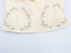 Women's Summer Women Clothing Embroidered Poplin Cotton V Neck Strap Top